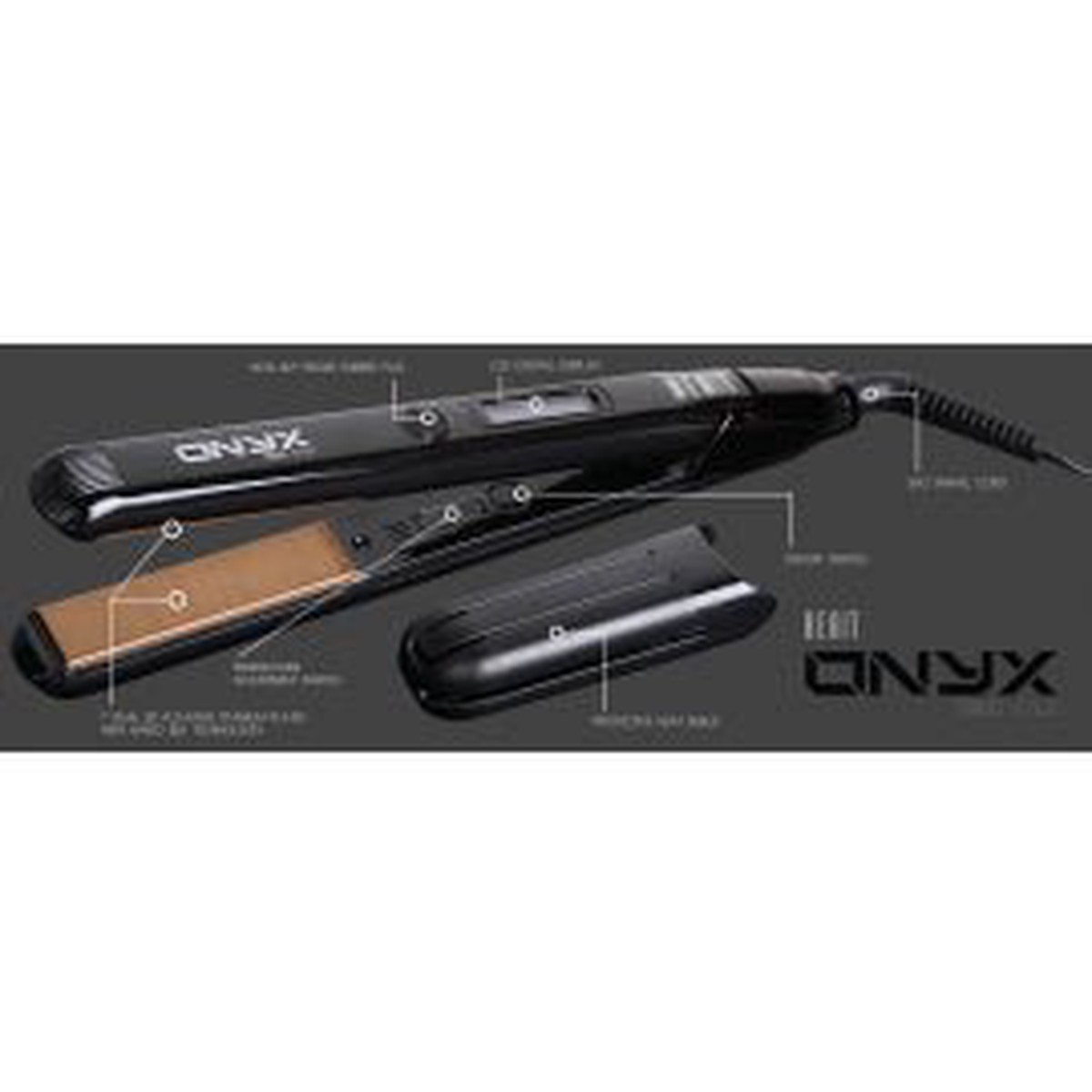 Beaut Allure Onyx Nanosilk Flat Iron, 450F, 1"