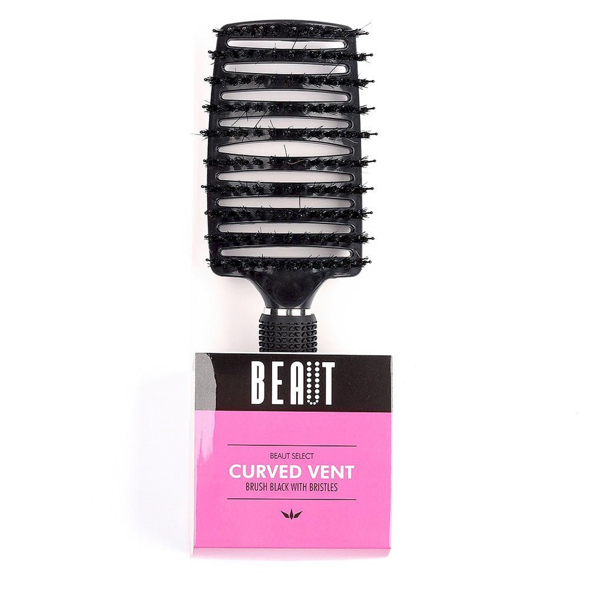 Beaut Select Curved Vent Brush Black with Bristles