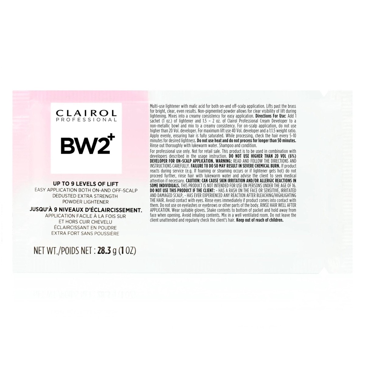 Clairol Professional BW2+ Dedusted Extra Strength Powder Lightener for Hair Highlights