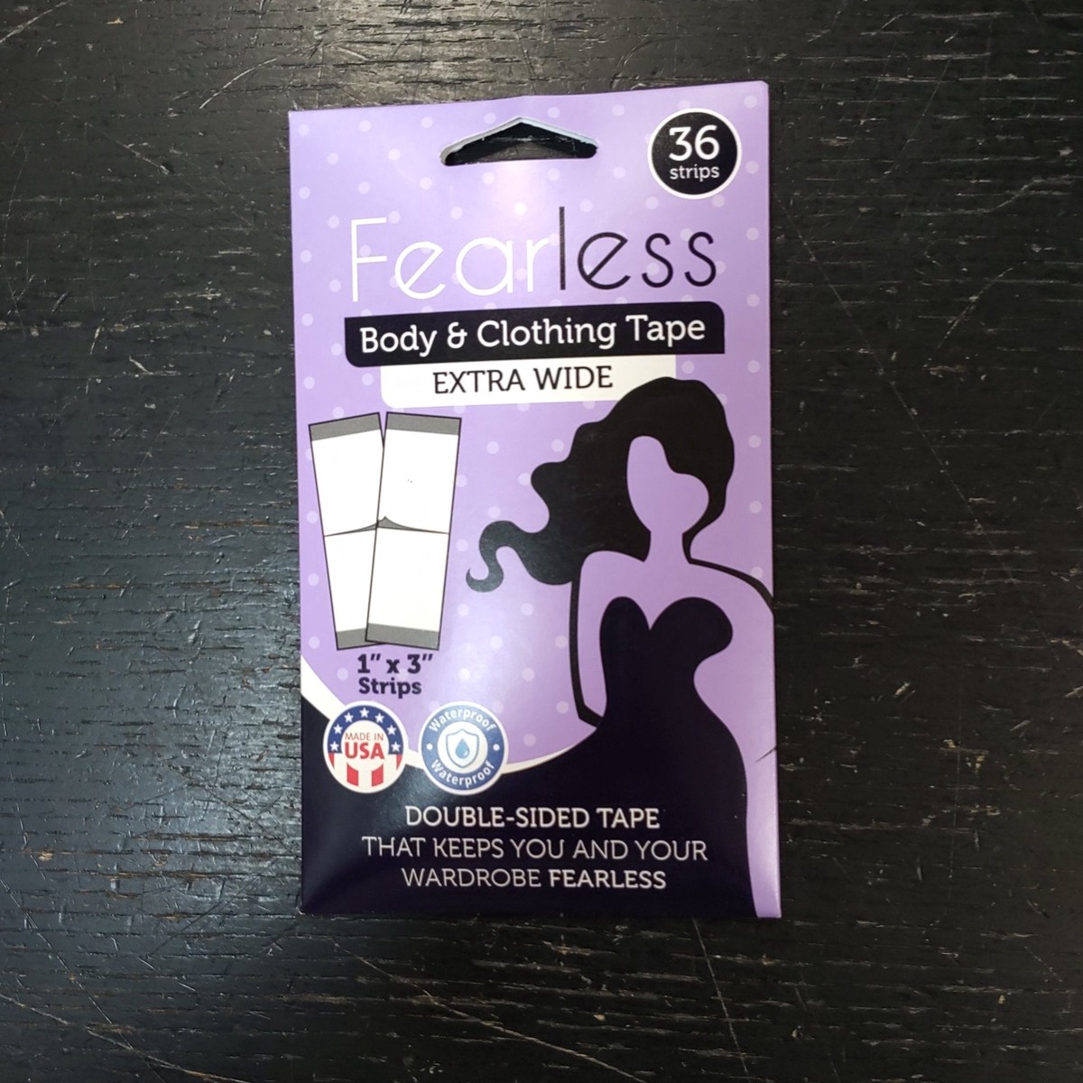 Fearless Tape - Double Sided Extra Wide Tape for Fashion, Clothing and Body (36 Strip Pack) | Transparent Clear Color for All Skin Shades (B0B4YC2PYX)