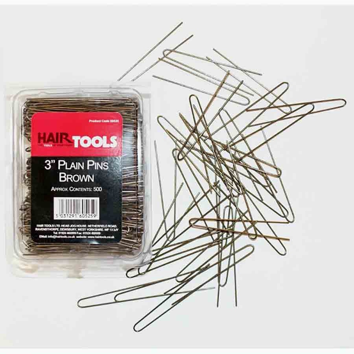 3" Plain Pins Brown