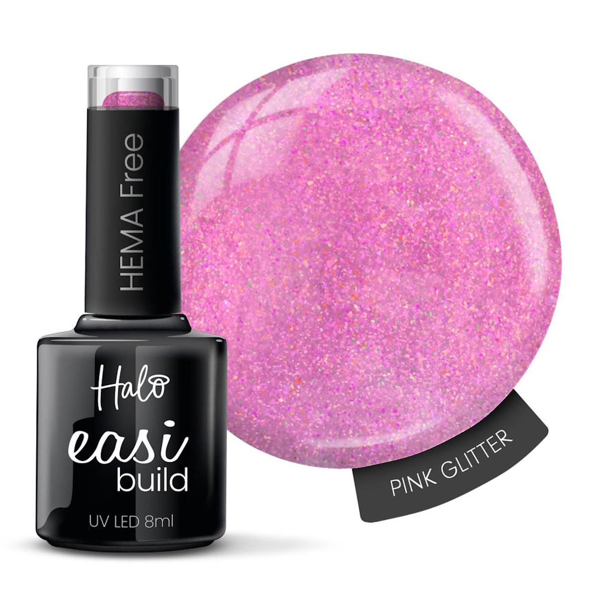 Halo Easibuild Hema -Free Pink Glitter 8ml