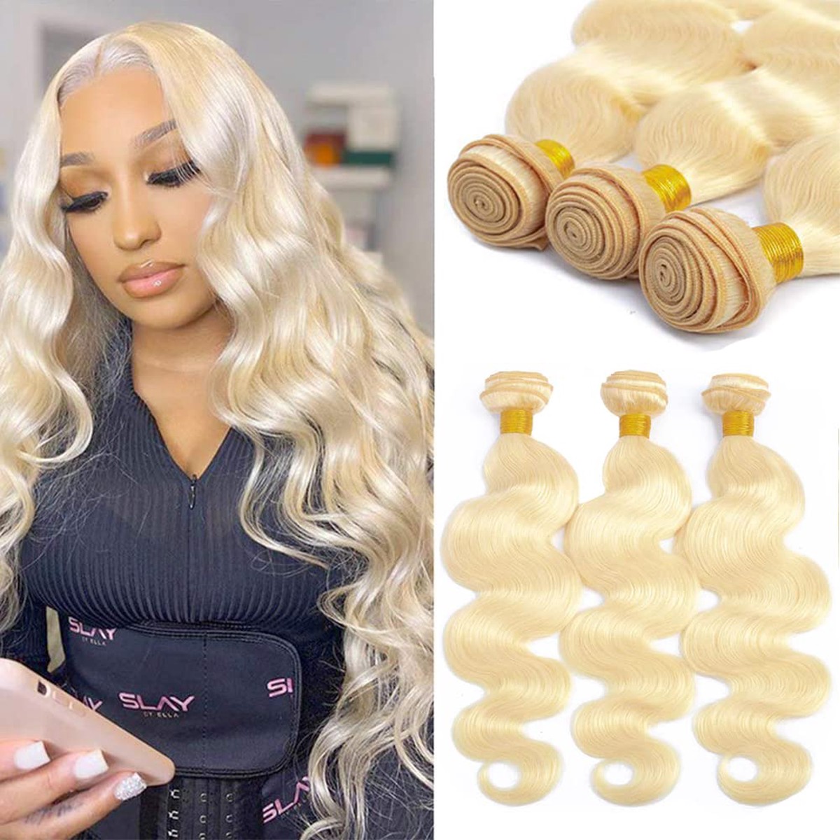 100% Virgin Brazilian Free Part Blond Hair Extensions Ultimate Versatility for Natural Styles