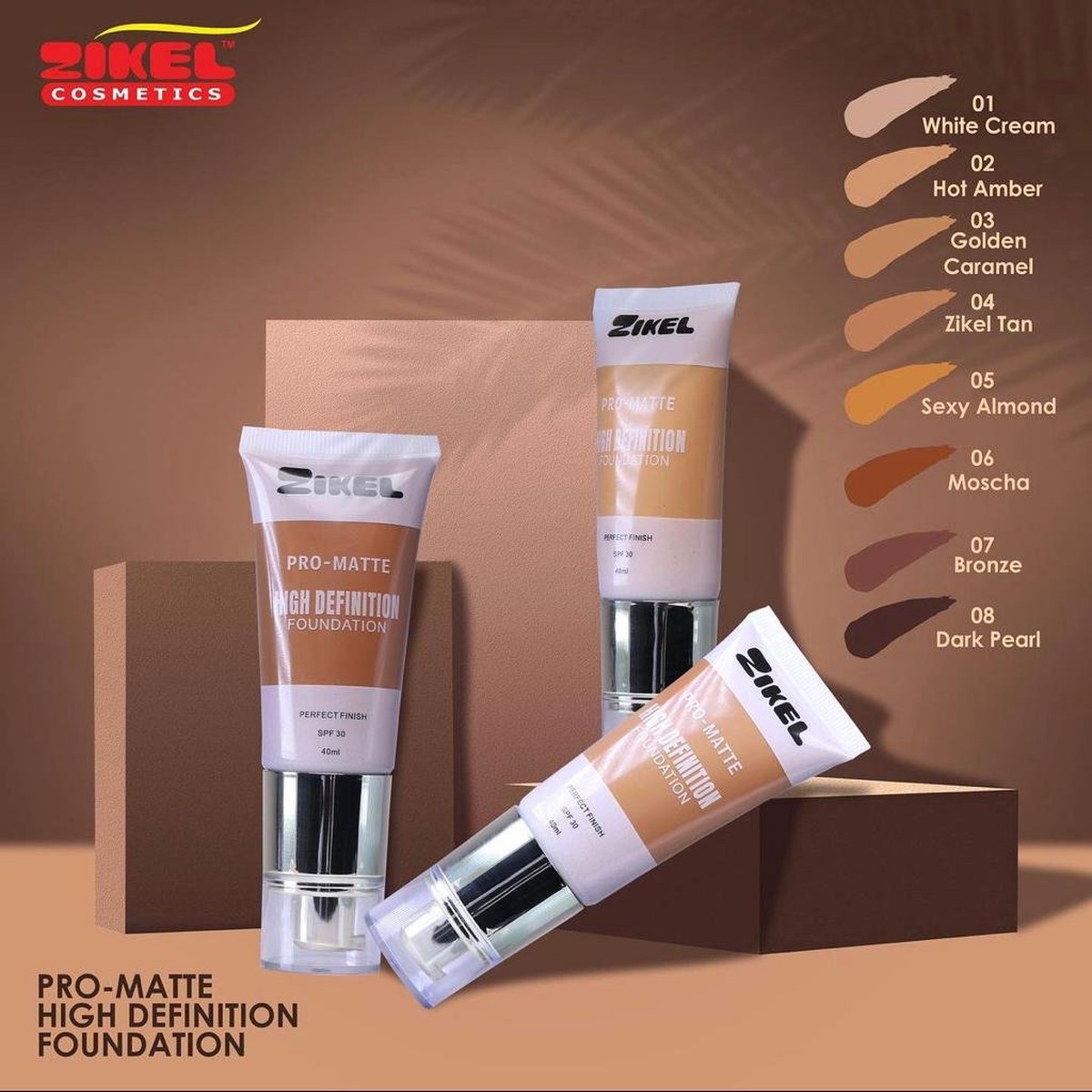 Zikel pro matte foundation (tube)