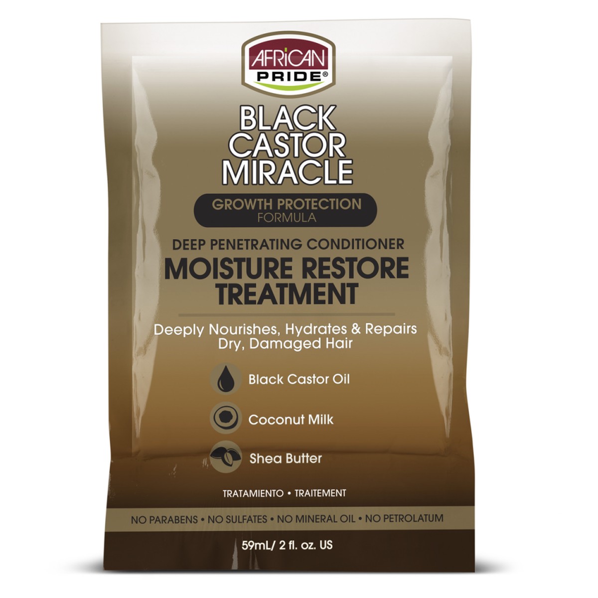 African Pride Black Castor Miracle Moisture Restore Treatment 2oz