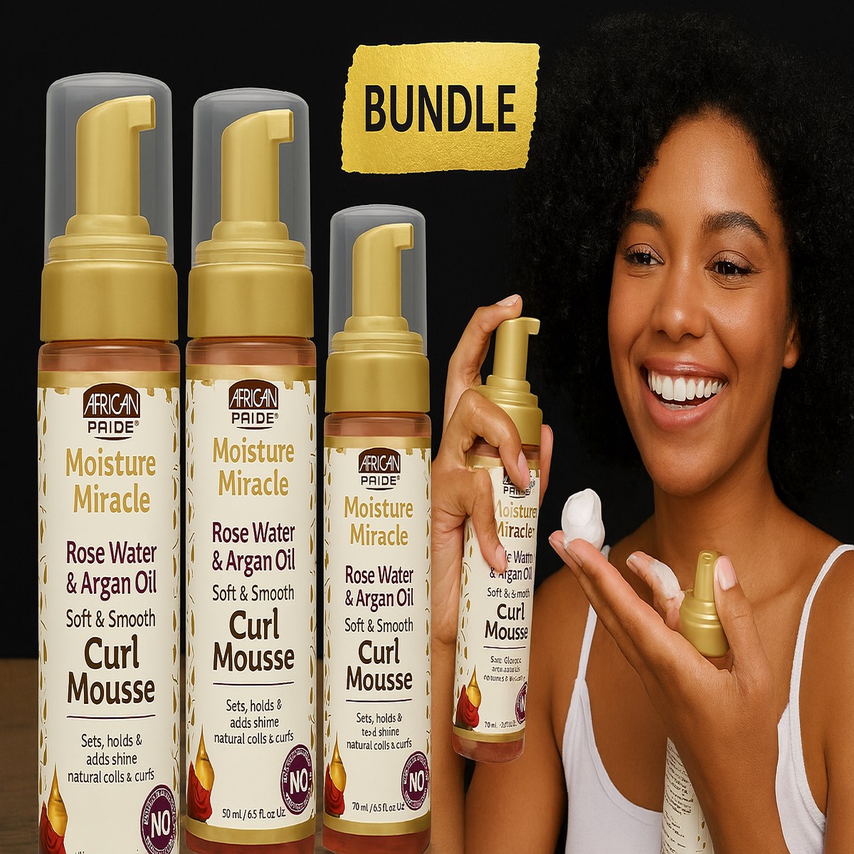 African Pride Moisture Miracle Curl Mousse 251 ml ( 3 Pc Set )