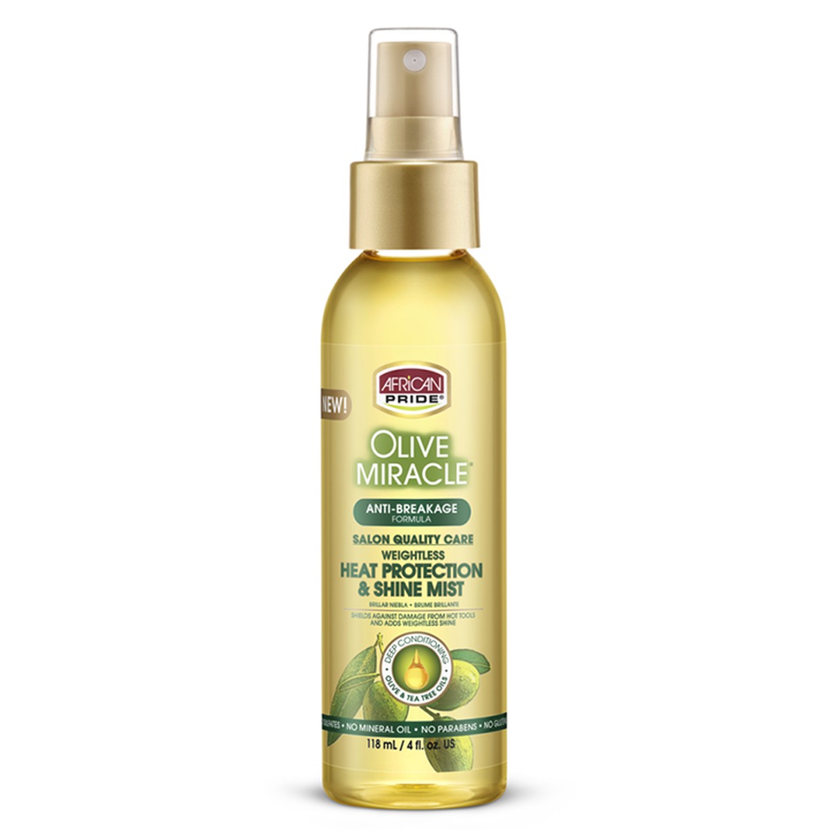 African Pride Olive Miracle Heat Protection & Shine Mist 4oz