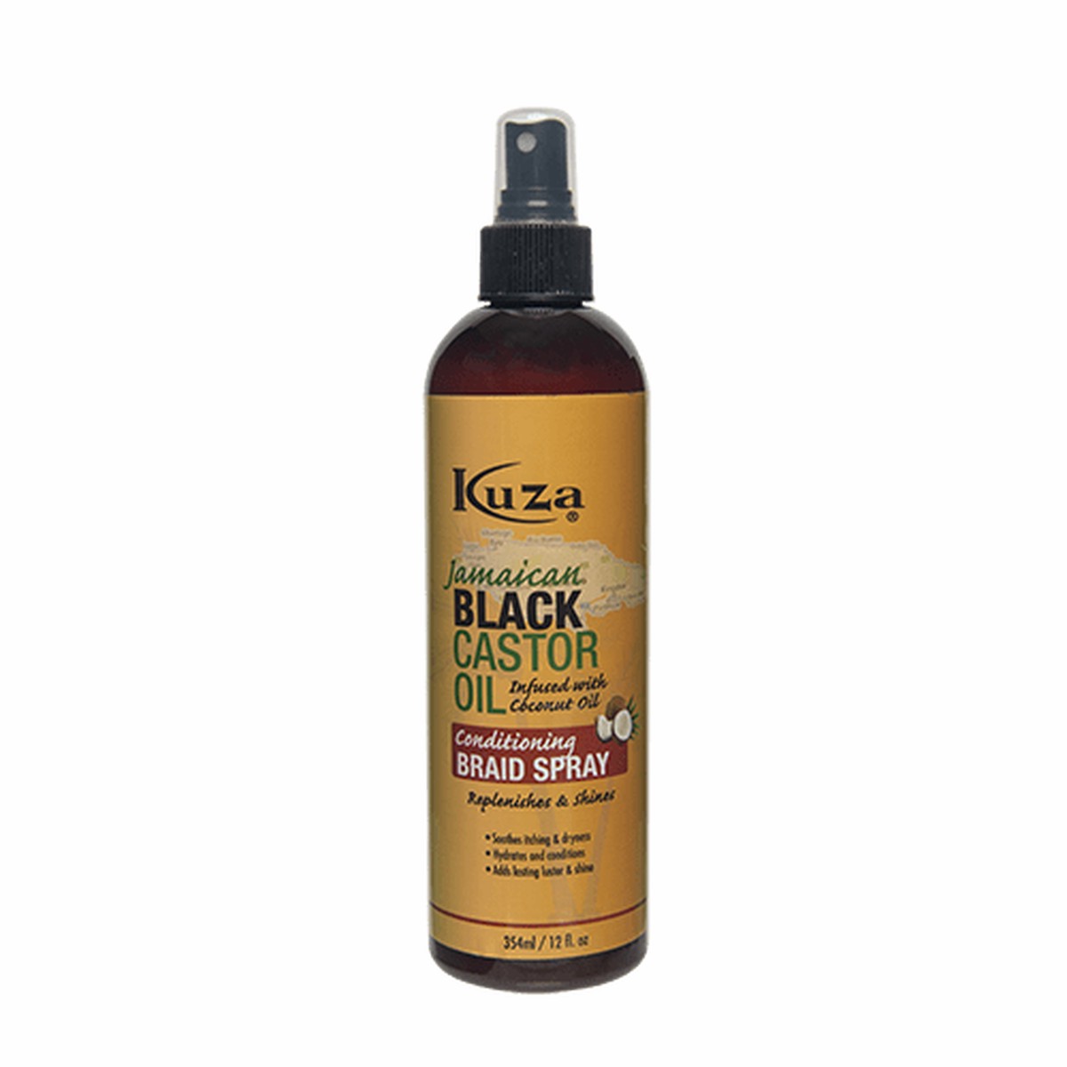 Kuza Jamaican Black Castor Oil Conditioning Braid Spray: Deeply Hydrates & Soothes Scalp for Braids, Locs & Protective Styles 236ml
