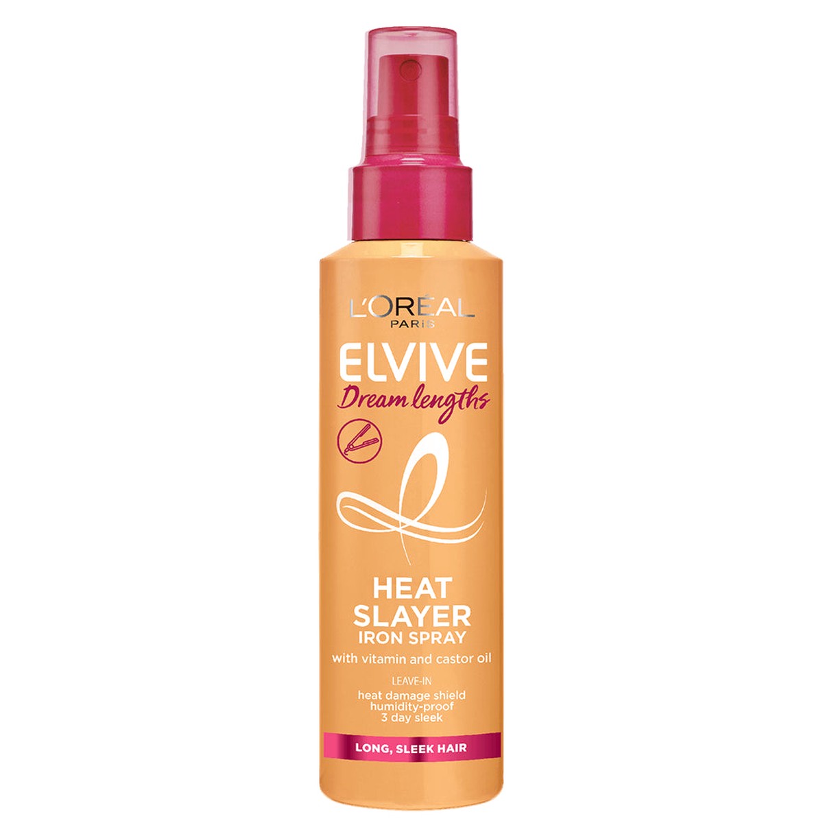 L'Oral Elvive Dream Lengths Heat Slayer Iron Spray for Heat Protection & Frizz Control on Long, Damaged Hair