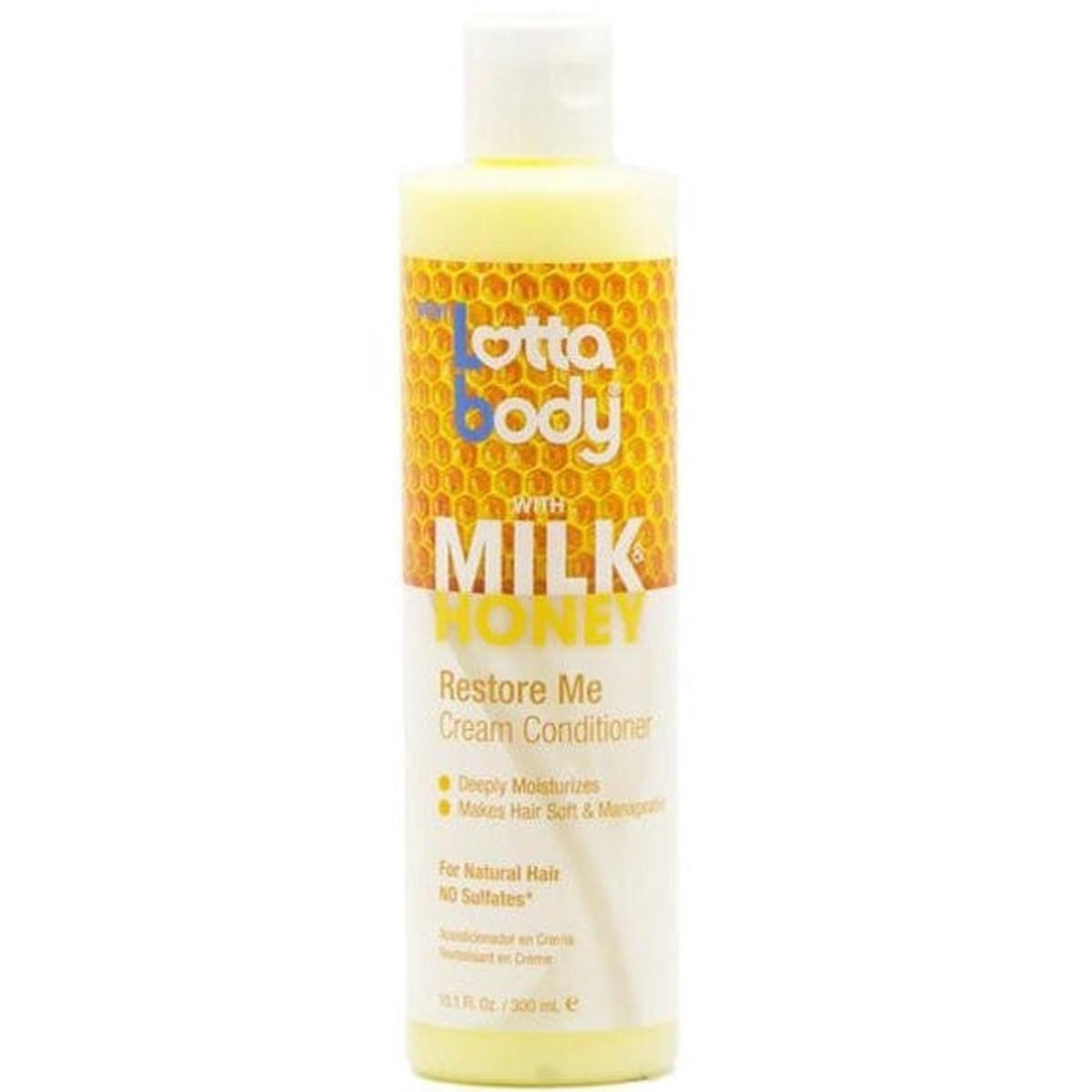 Lottabody Milk Honey Restore Me Cream Conditioner Deeply Hydrating & Repairing for Dry, Damaged & Natural Hair 300ml / 10.14 oz