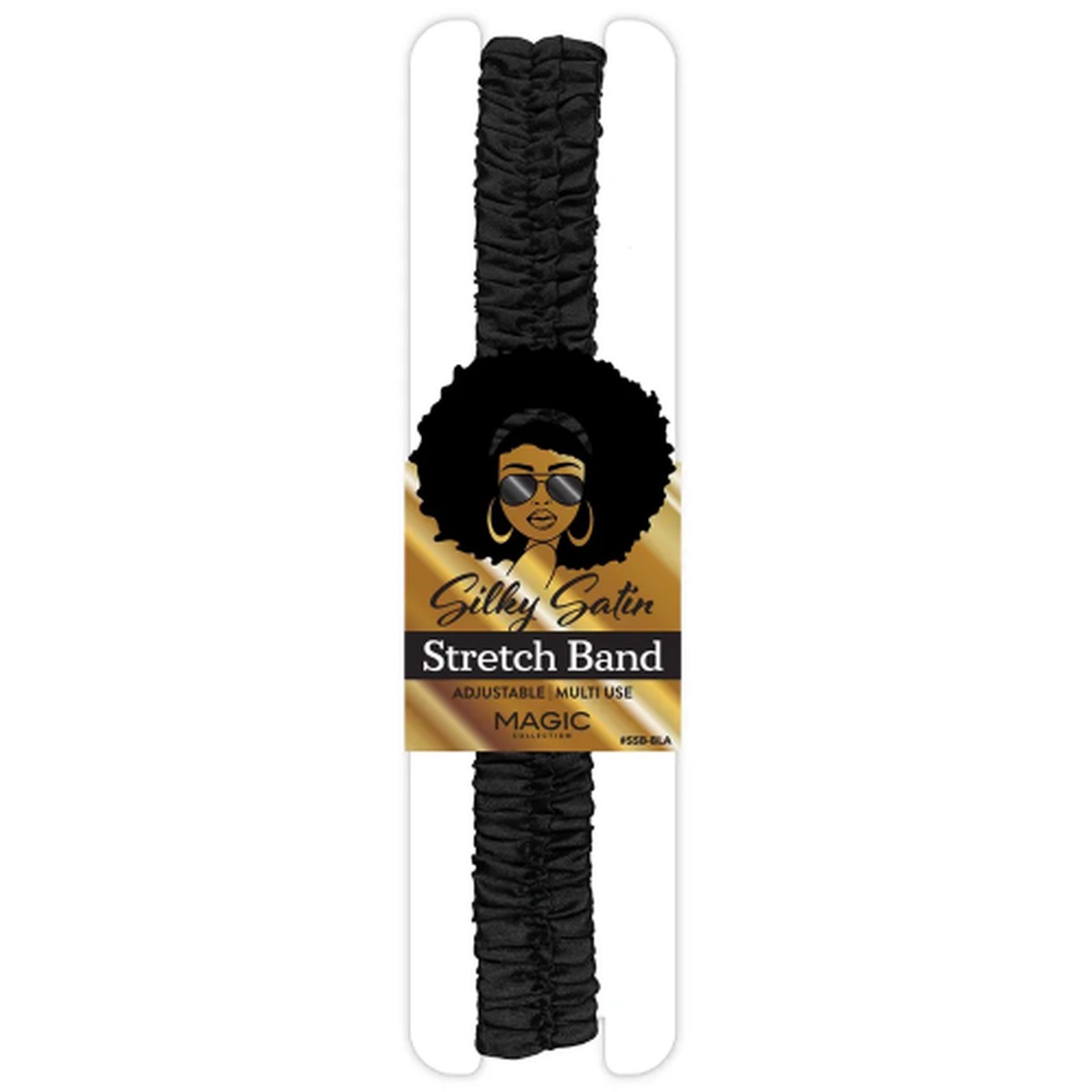 Magic Collection Satin Adjustable Stretch Band Frizz Control & Breakage Prevention for All Hair Types One Size Fits All