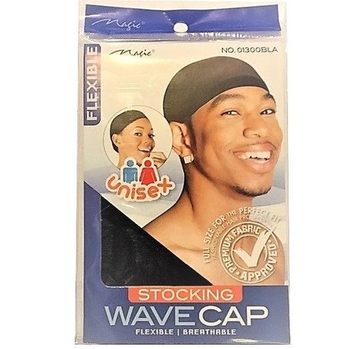 Magic Collection Stocking Wave Cap Enhances Waves & Protects Hair for Unisex One Size