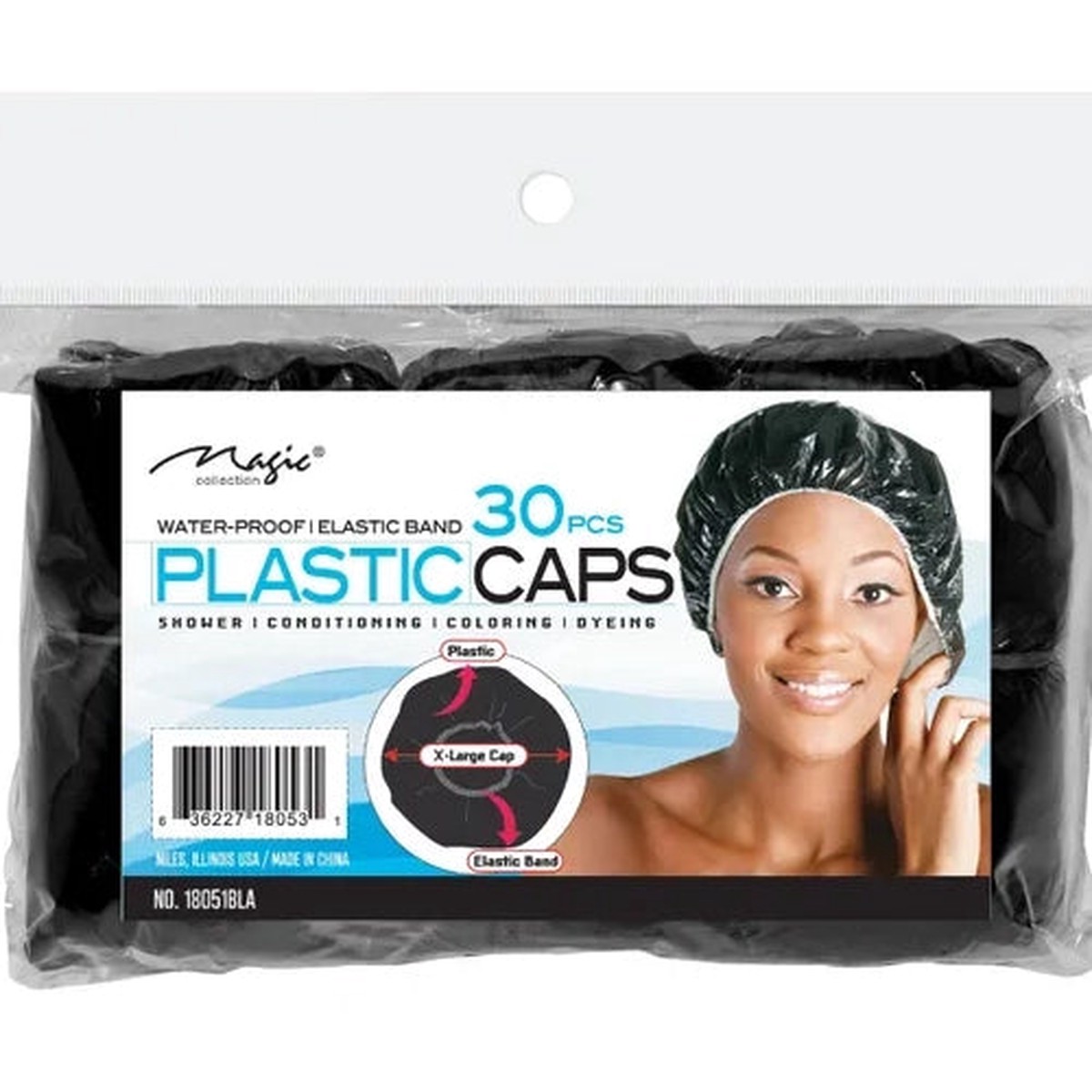 Magic Collection Water-Proof Plastic Caps - Essential Hair Protection for Treatments & Styling (30 pcs)
