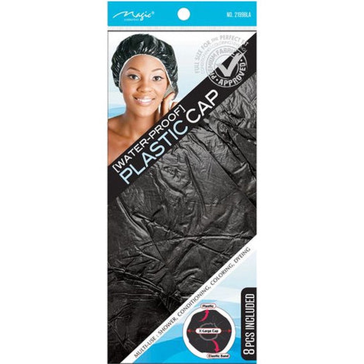 Magic Collection Water-Proof Plastic Caps Ultimate Hair Protection for Deep Conditioning & Showering (8 pcs)