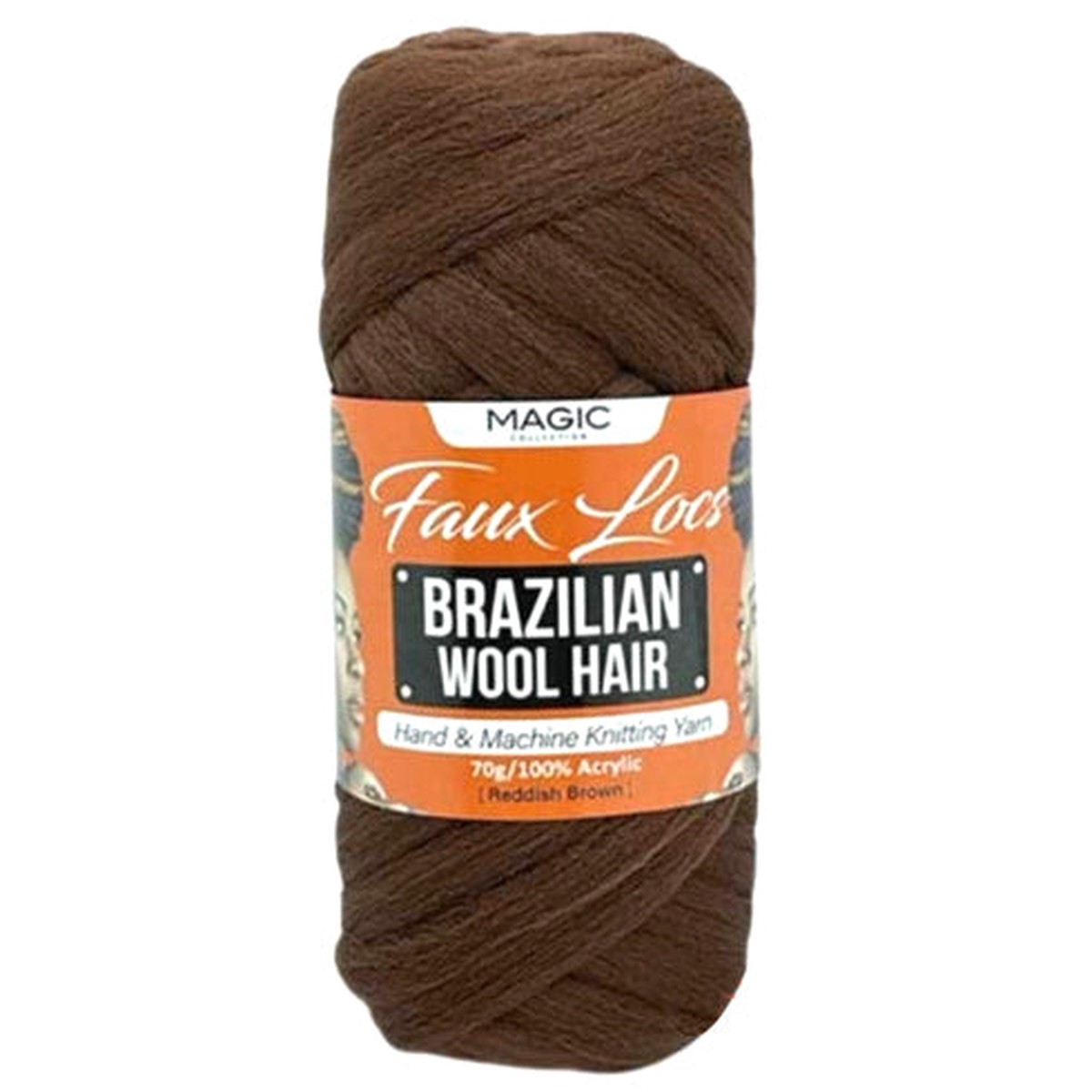 Magic Collection Brazilian Wool Hair - REDDISH BROWN Lightweight & Versatile Styling for Natural Hair Enthusiasts 70 g/2.47 oz