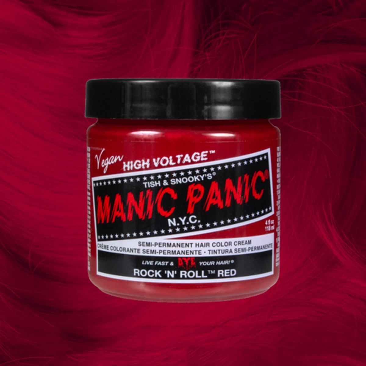 Manic Panic Semi-Permanent Hair Color Cream | Vibrant, Conditioning Rock N Roll Red for Bold Hair Enthusiasts 118ml