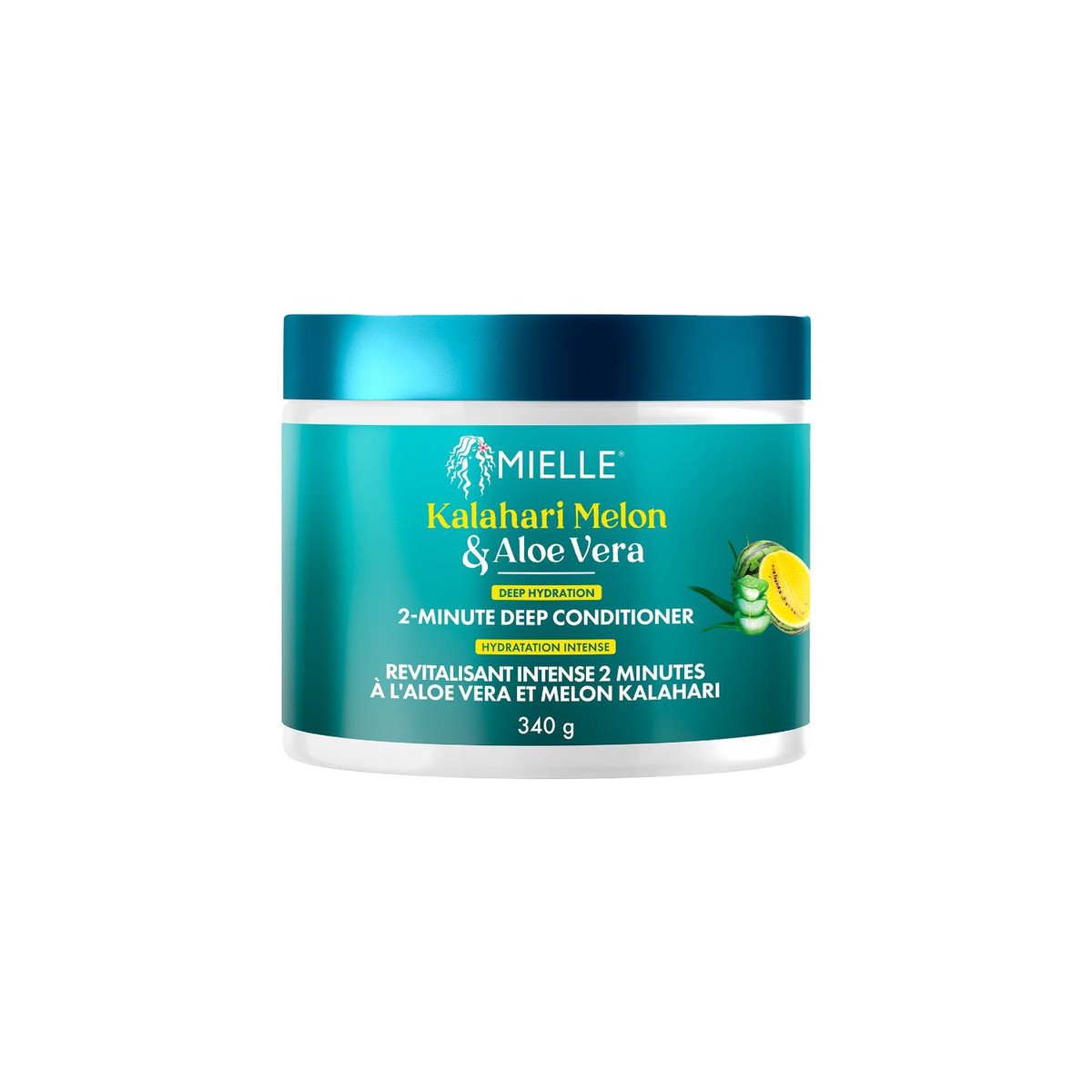 Mielle Kalahari Melon & Aloe Vera Deep Hydration 2-Minute Deep Conditioner Fast Hydration for Dry Hair 340 g/12 oz