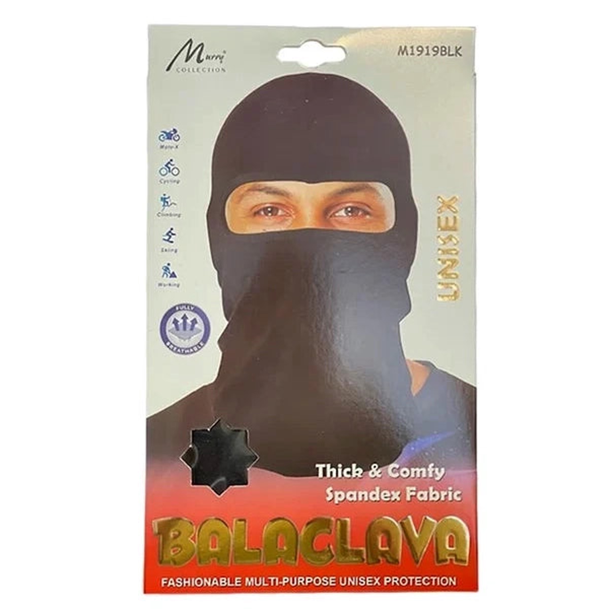 Murry Collection Unisex Black Balaclava Ultimate Hair Protection & Cold Weather Comfort for All Hair Types One Size