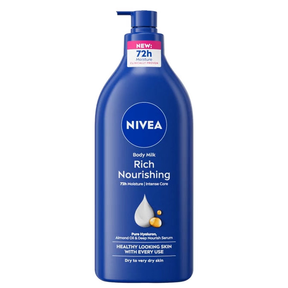 Nivea Rich Nourishing Body Lotion Deeply Hydrating & Long-Lasting Moisture for Dry to Very Dry Skin 625 ml/21.13 oz