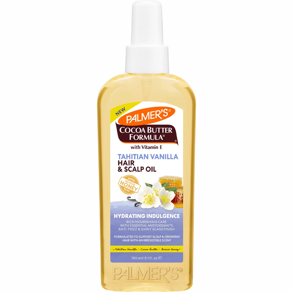Palmer's Tahitian Vanilla Hair & Scalp Oil Hydration and Shine for All Hair Types 150 ml/5.1 oz