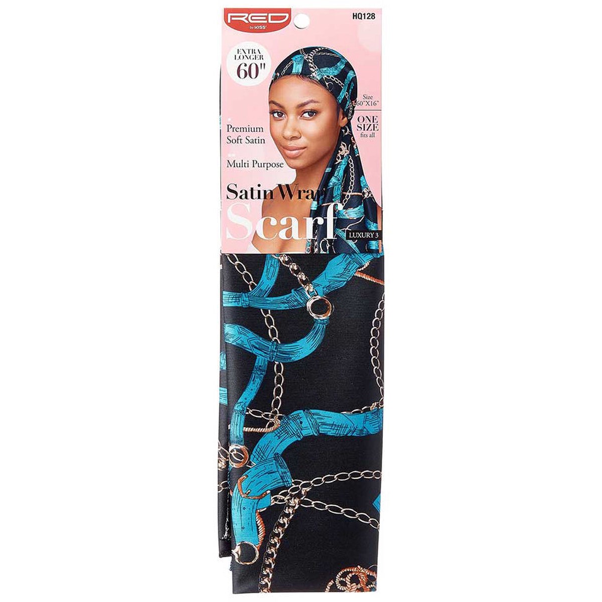 Red By Kiss Satin Wrap Scarf (HQ128) for Frizz Control & Hair Protection, All Hair Types, Versatile Fit
