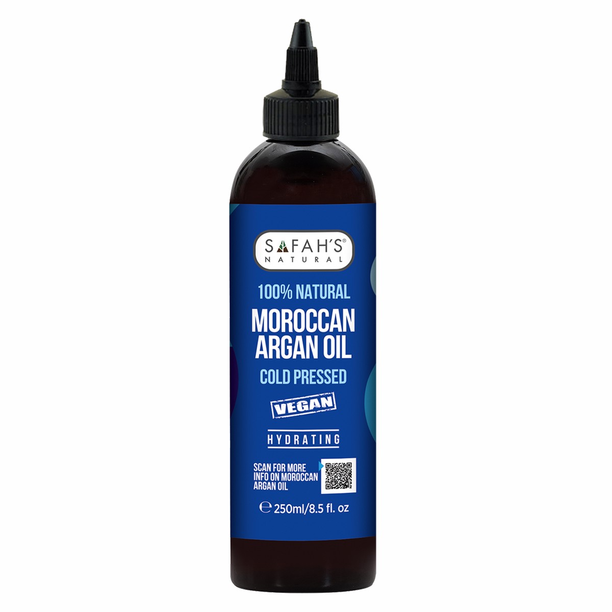 Safah's Natural Blended Moroccan Argan Oil Intense Hydration & Frizz Control for Dry, Damaged Hair 8.5 oz