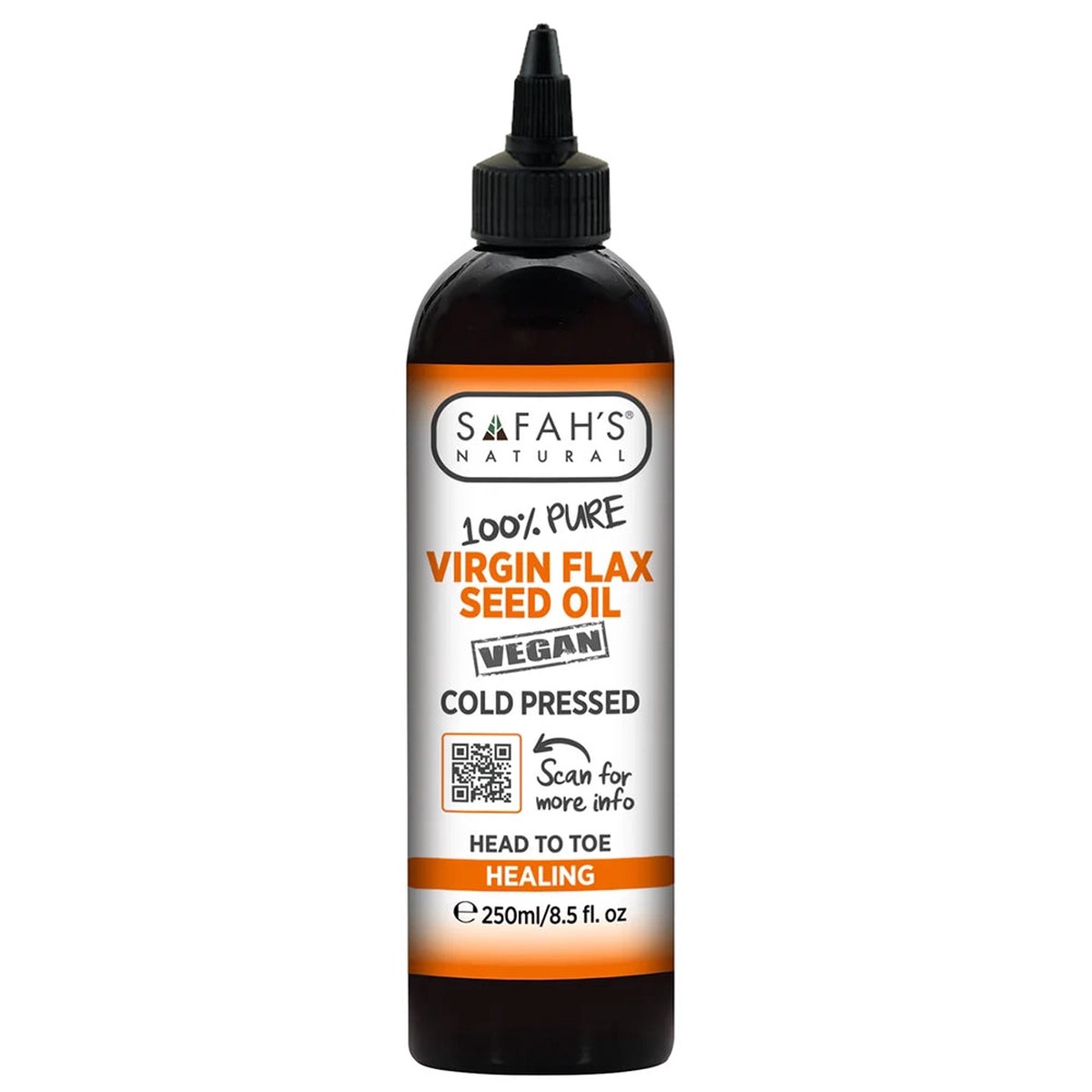 Safahs Natural Virgin Flax Seed Oil Strengthens & Adds Shine for Healthy Hair 8.5 oz