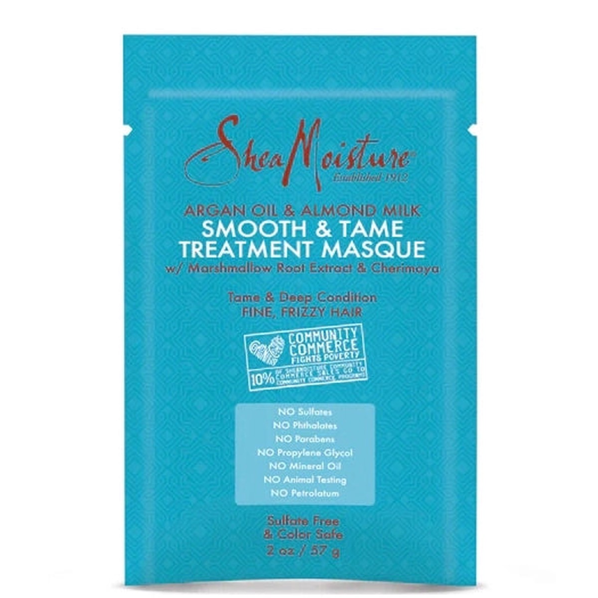 Shea Moisture Argan Oil & Almond Milk Smooth & Tame Treatment Masque 2 oz / 59 ml - For Frizzy & Fine Hair