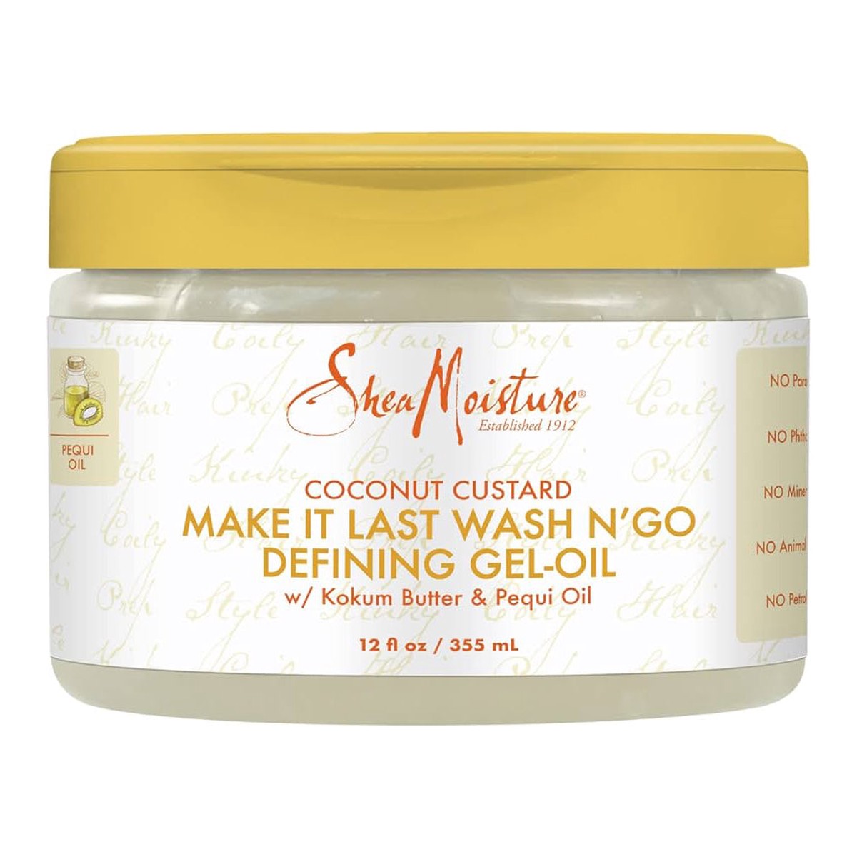 Shea Moisture Coconut Custard Defining Gel-Oil Enhances Curls & Controls Frizz for Wavy, Curly & Coily Hair 12 oz