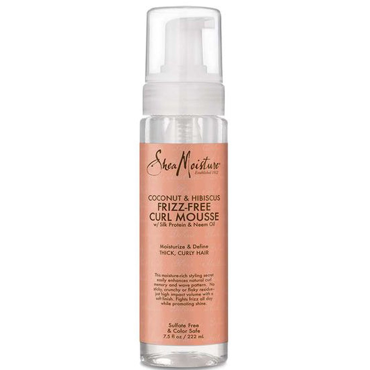Shea Moisture Coconut & Hibiscus Frizz-Free Curl Mousse 7.5 oz / 222 ml - For Defined Curls & Waves