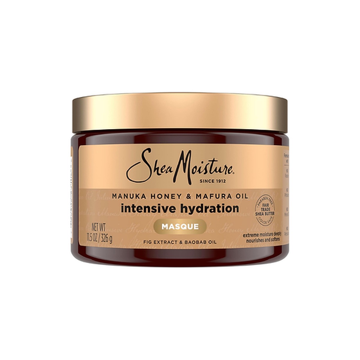 Shea Moisture Manuka Honey & Mafura Oil Intensive Hydration Hair Masque 11.5 oz / 340 ml - For Dry, Damaged Natural Curls