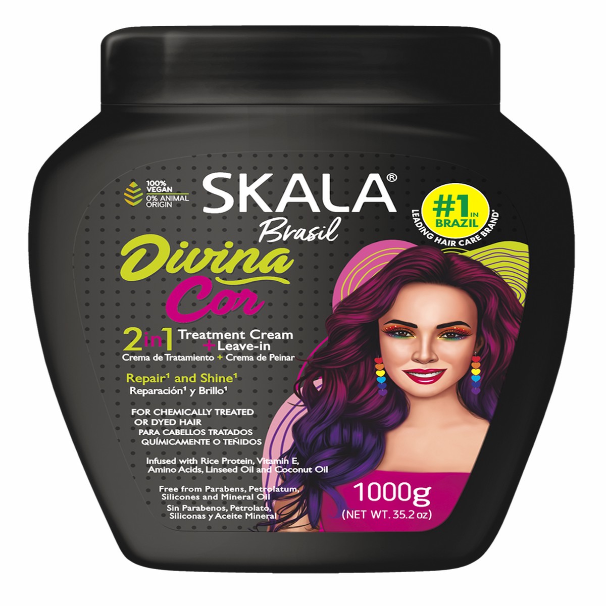 Skala Brasil Divina Cor Hair Treatment Cream Repair & Shine for Colour-Treated Hair 1000g