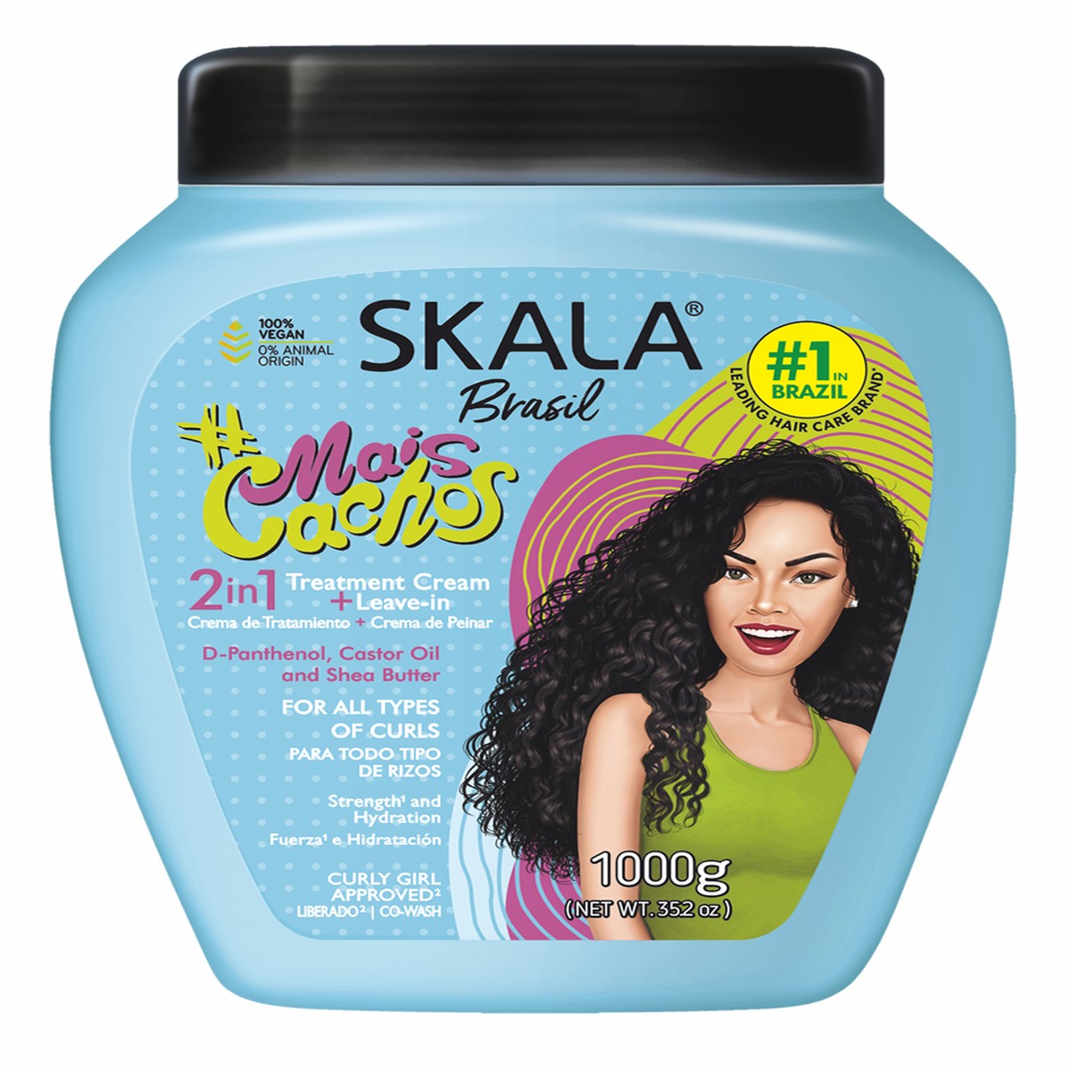 Skala Expert MaisCachos 2-in-1 Hair Treatment Cream Deep Hydration for Curly and Coily Hair 1000g