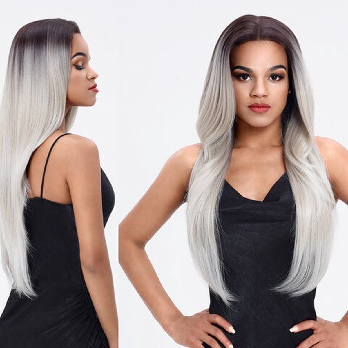 Sleek Claudia Spotlight 101 Synthetic Lace Front-Parting Wig for Realistic Hairline & Versatile Styling, One Size