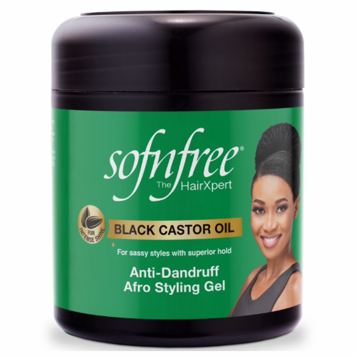 Sof n Free Sofn'free Black Castor Oil Anti-Dandruff Afro Styling Gel for Afro Hair 500 ml/16.91 oz