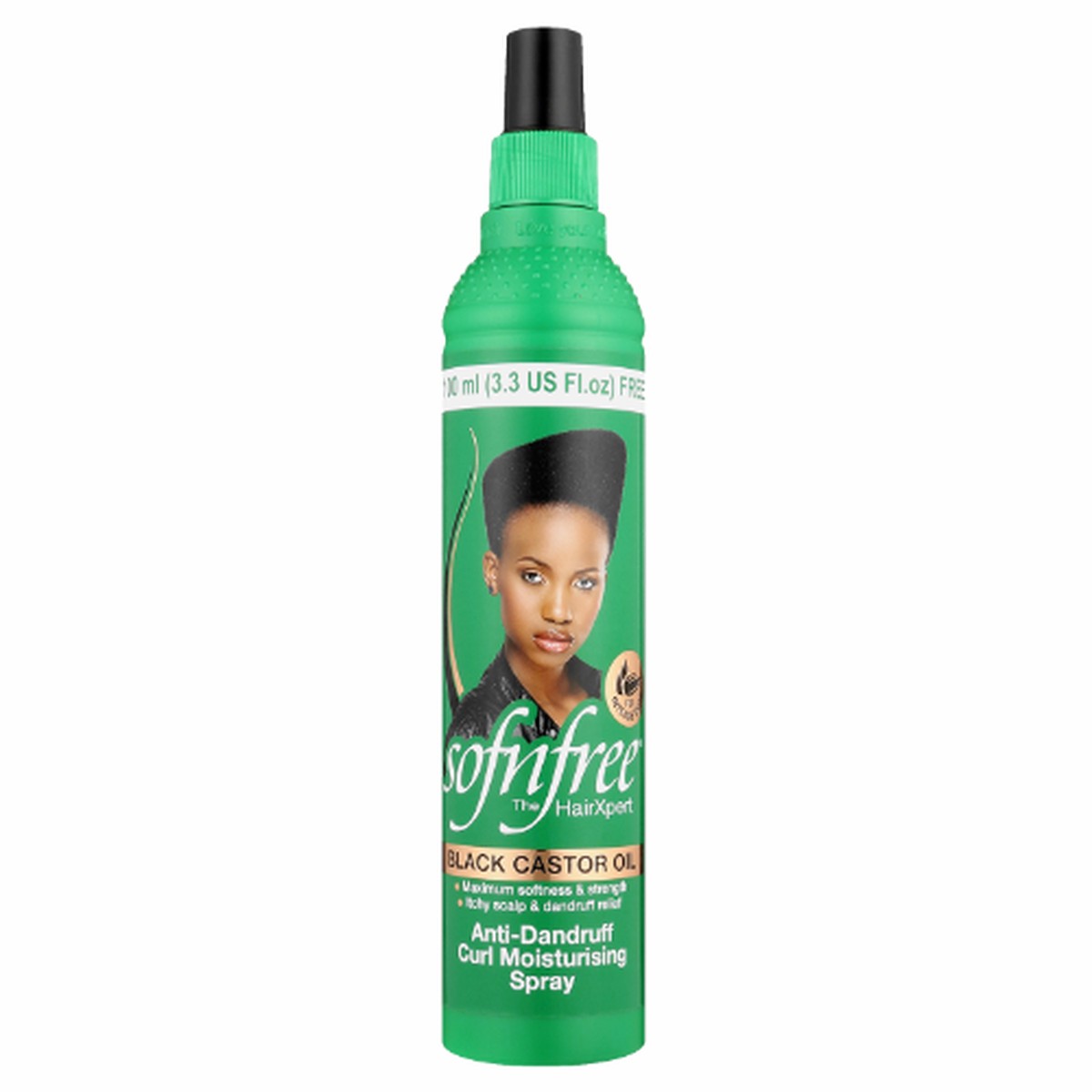 Sof n Free Sofn'free Black Castor Oil Anti-Dandruff Curl Moisturising Spray for Curly Hair 350 ml/11.83 oz