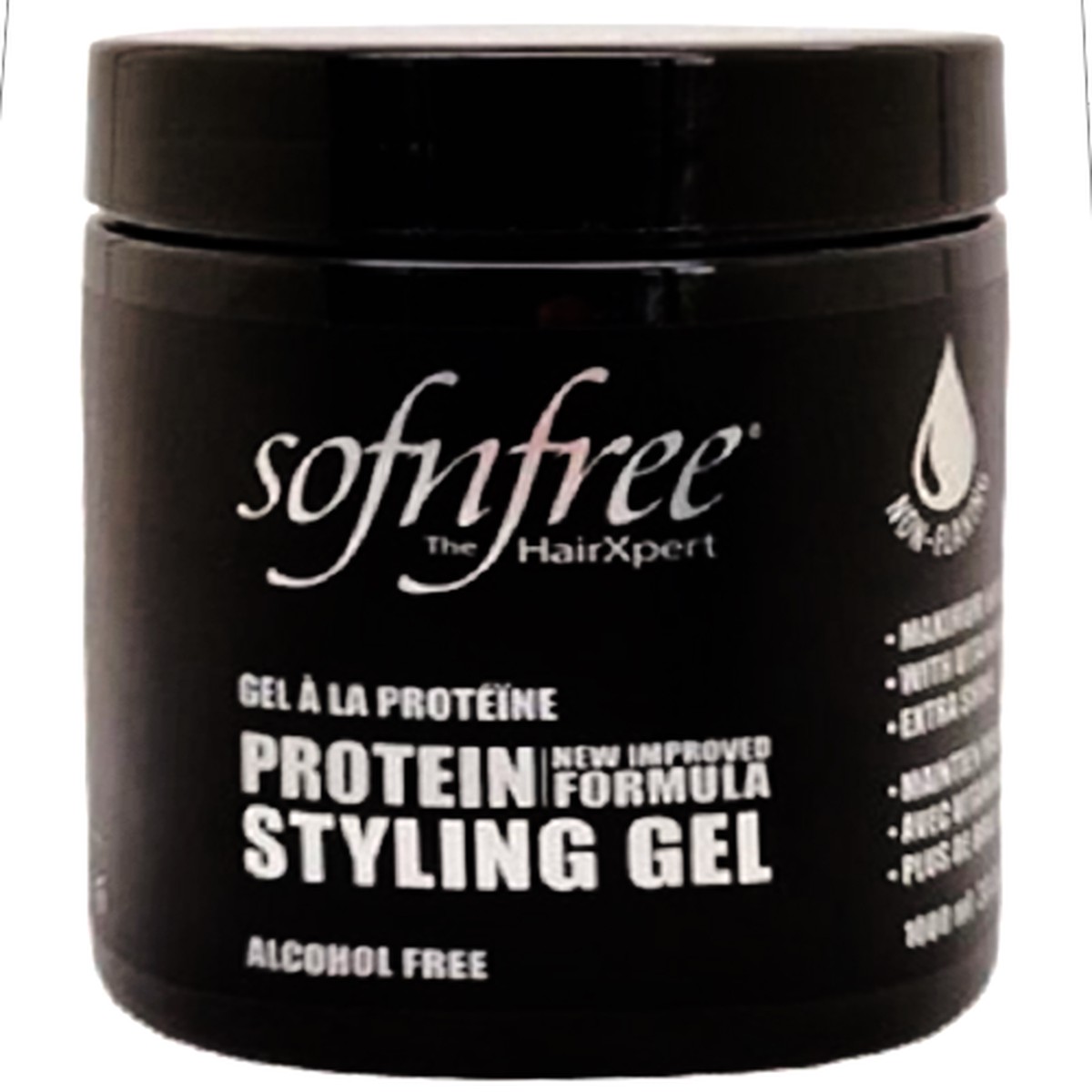 Sof n Free Sofn'free Protein Styling Gel Black Strong Hold & Healthy Shine for Textured Hair 500 ml/17.6 oz