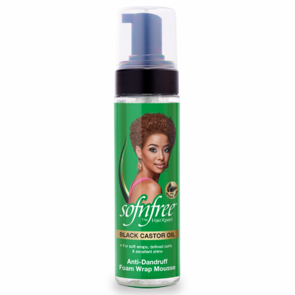 Sofn'free Black Castor Oil Anti-Dandruff Foam Wrap Mousse for Healthy Scalp & Styles 200 ml/6.76 oz