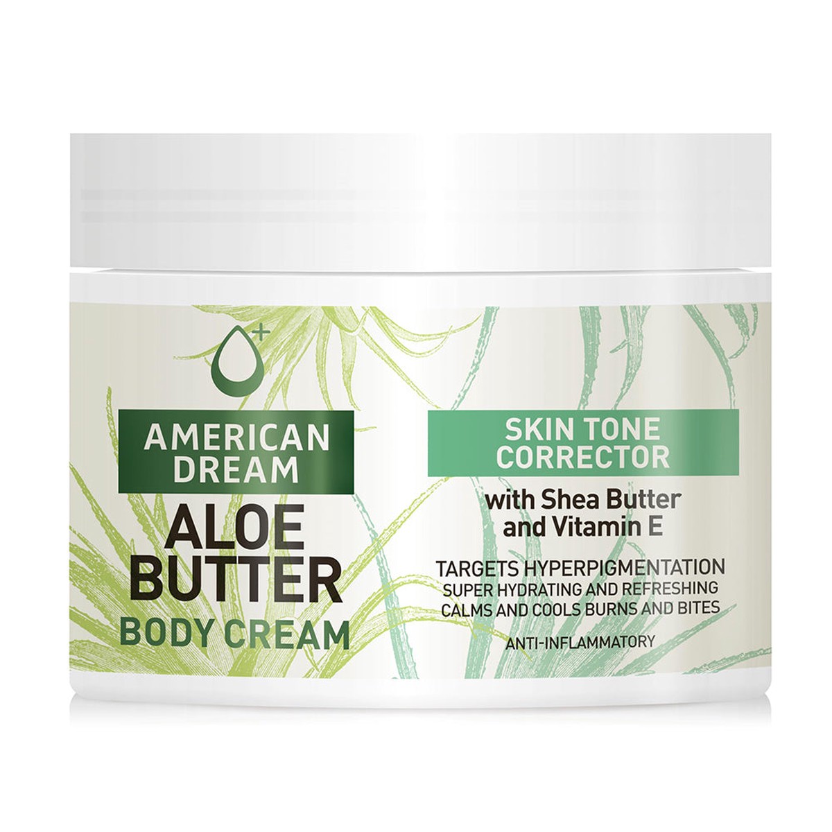 American Dream Aloe Butter Body Cream 17oz Hydrating Skin Tone Corrector with Vitamin E