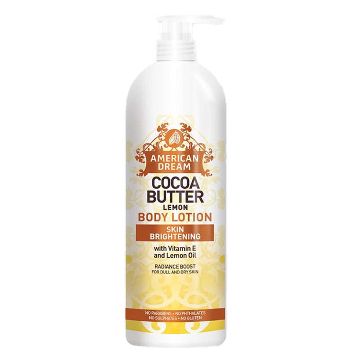 American Dream Cocoa Butter Lemon Body Lotion 25oz Brightening Daily Lotion with Vitamin C