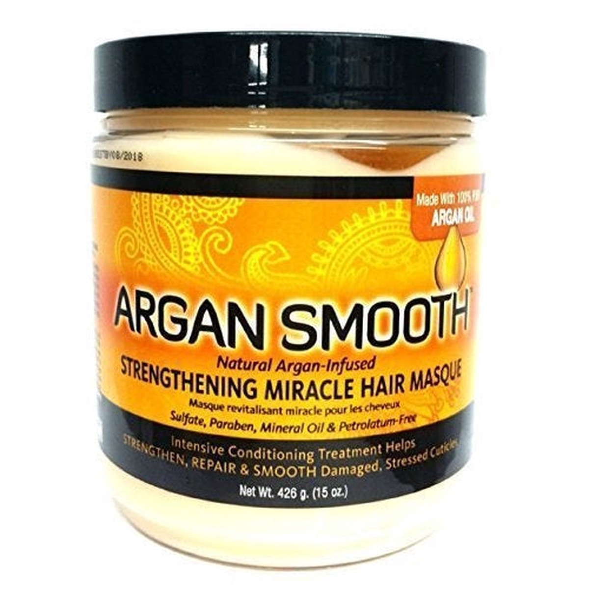 Argan Smooth Strengthening Miracle Hair Masque for Weak, Damaged & Dry Hair 426g/15.03 oz