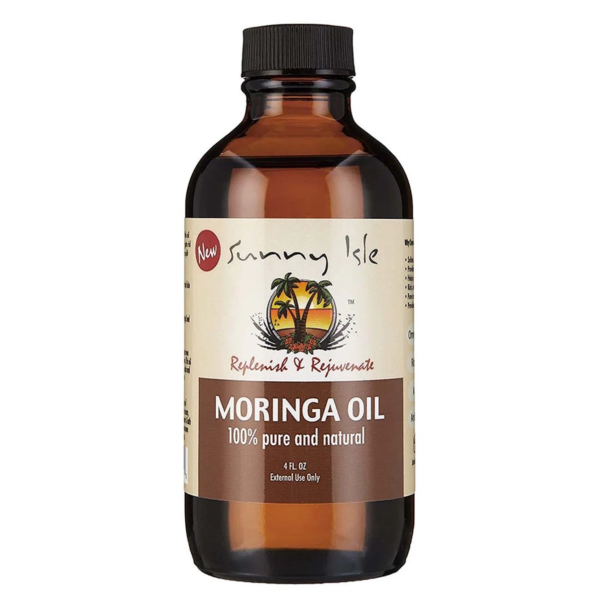 Sunny Isle Moringa Oil 4oz Pure Natural Hair & Skin Oil