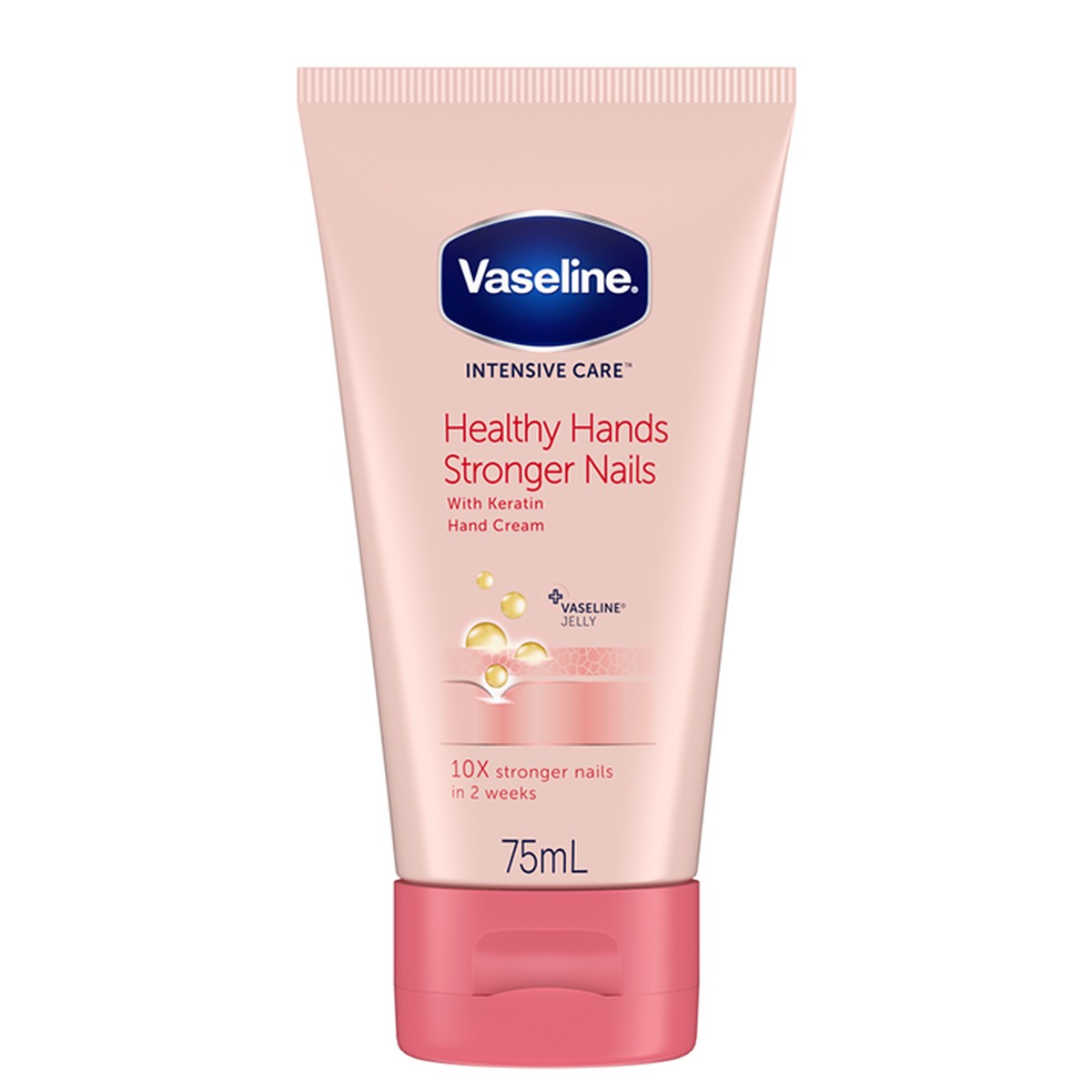 Vaseline Healthy Hands Stronger Nails Hand Cream Nourishing & Strengthening for Dry Hands & Brittle Nails 75 ml / 2.54 oz