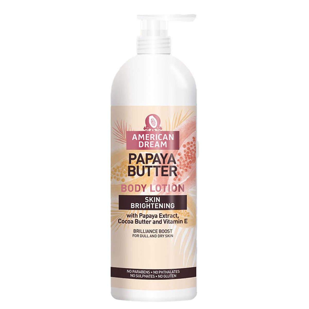 American Dream Papaya Butter Body Lotion 25oz Brightening Formula for Dull Dry Skin