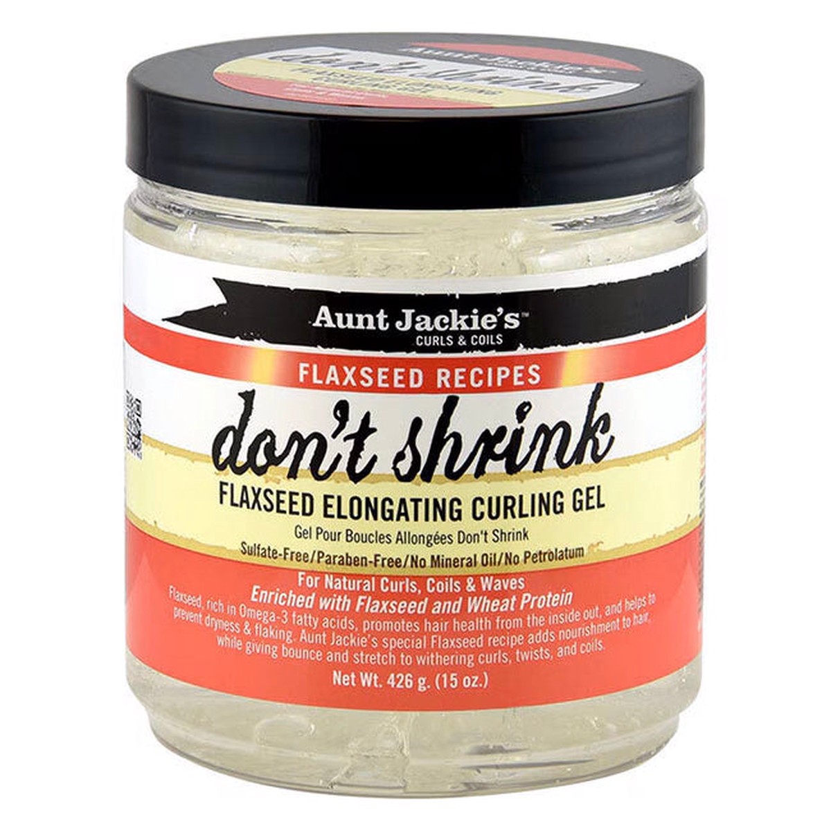 Aunt Jackie's Flaxseed Dont Shrink Elongating Curling Gel 15 oz