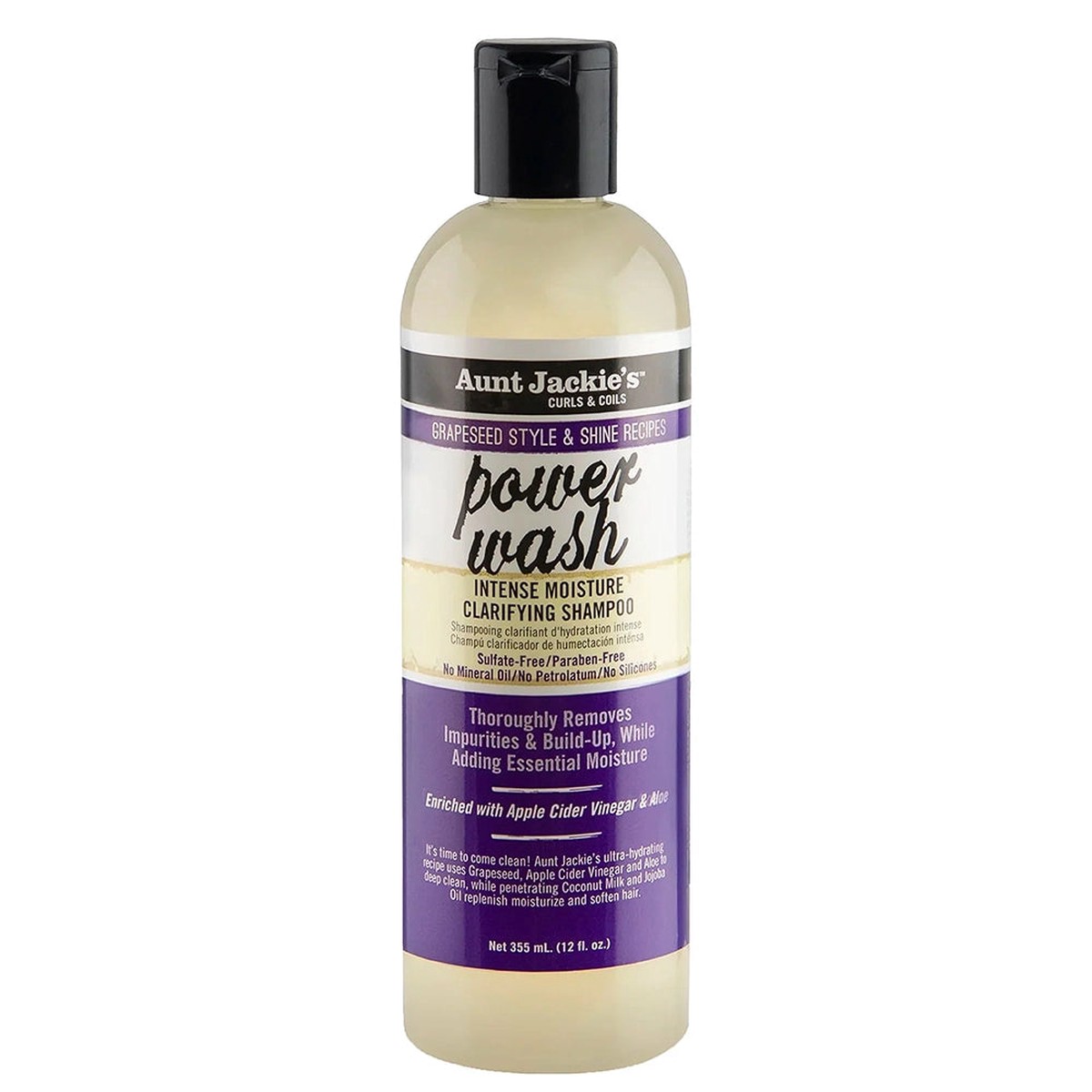 Aunt Jackie's Power Wash Intense Moisture Clarifying Shampoo 12oz