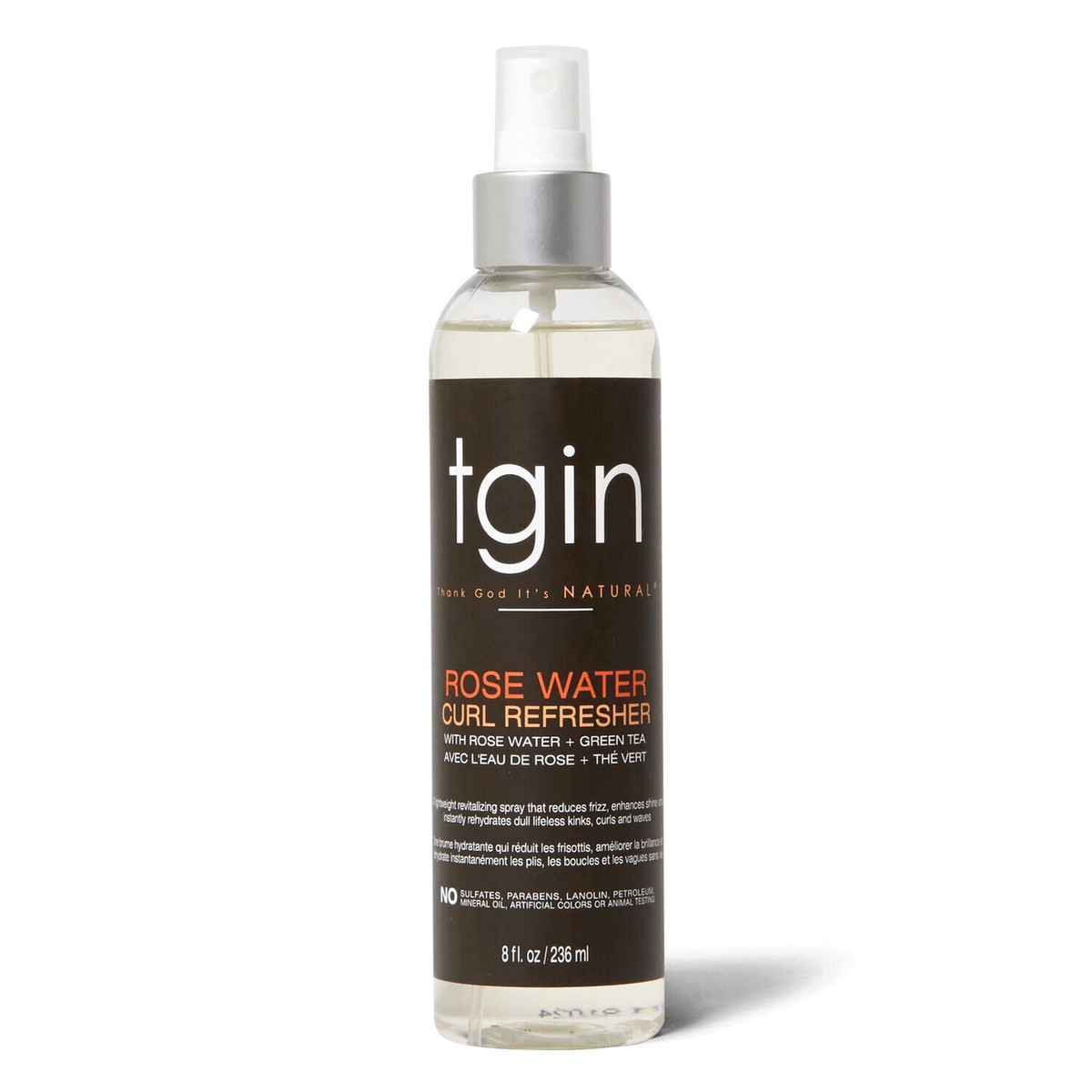 TGIN Rose Water Curl Refresher Defines, Hydrates & Revives Curls for Curly, Coily & Wavy Hair 236ml/7.98 oz
