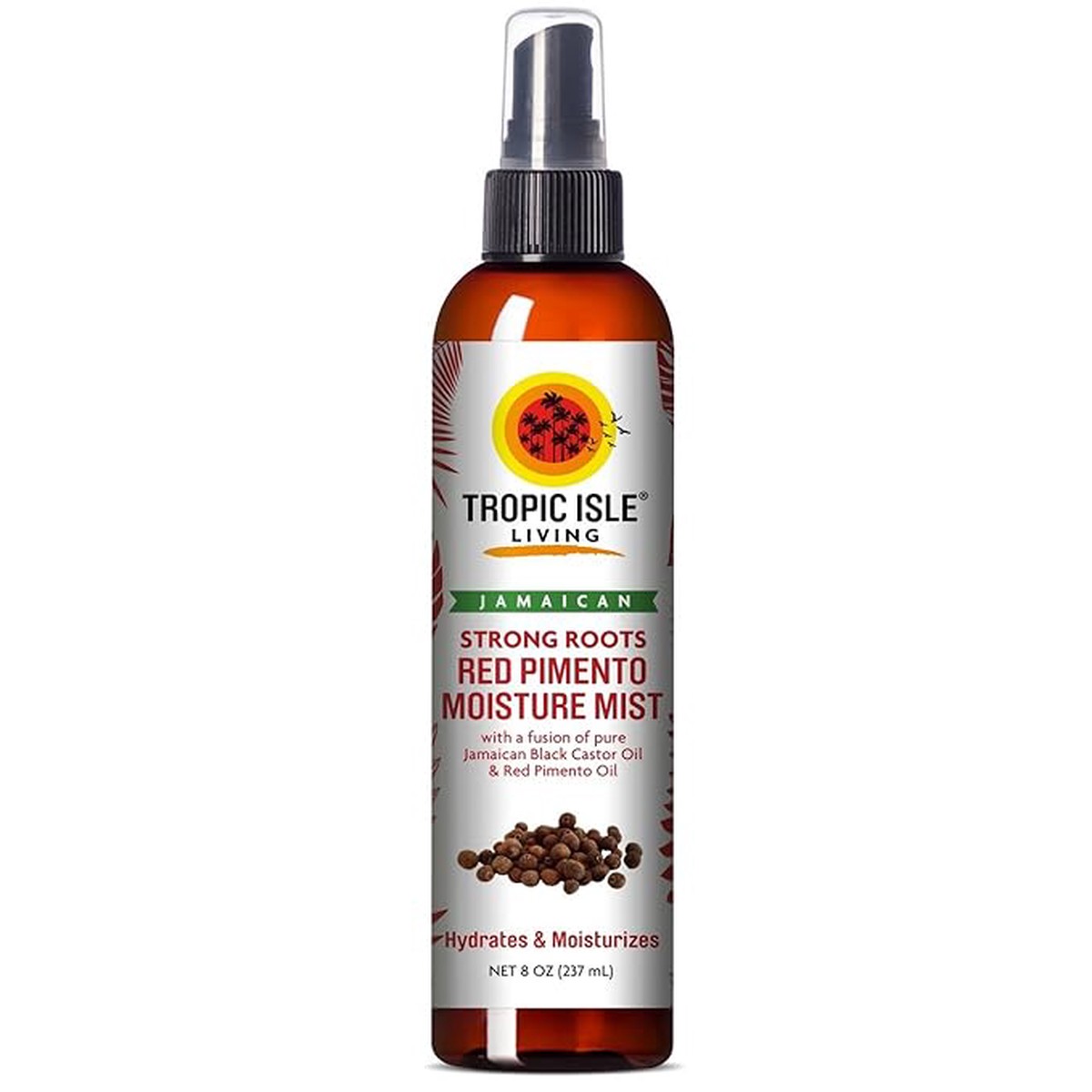 Tropic Isle Living Jamaican Black Castor Oil Red Pimento Leave-In Moisture Mist Hydrating & Strengthening for Natural & Dry Hair 237ml/8.01 oz