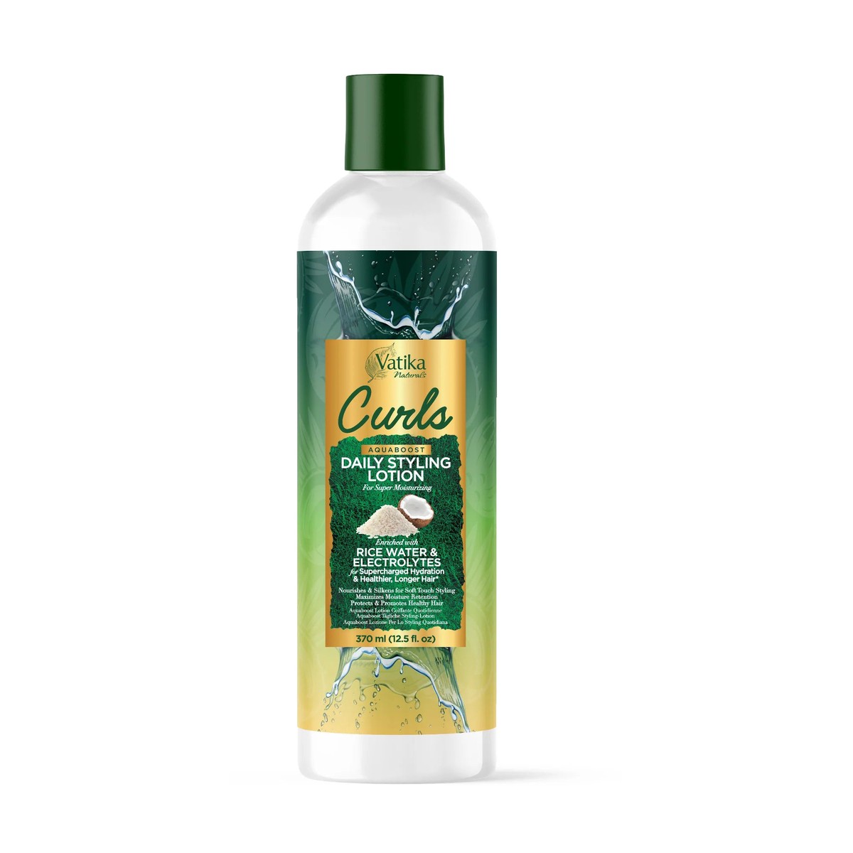 Vatika Naturals Curls Daily Styling Lotion Rice Water & Electrolytes for Defined, Frizz-Free Curls 200ml