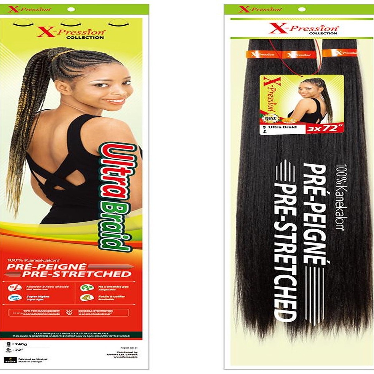X Pression Ultra Braid Pre Stretched (3x 72 inch) Faster Protective Styling